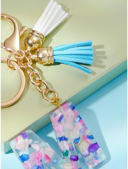 Shein Letter Charm Keychain