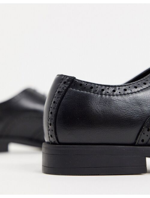 Asos Design brogue shoes in black faux leather