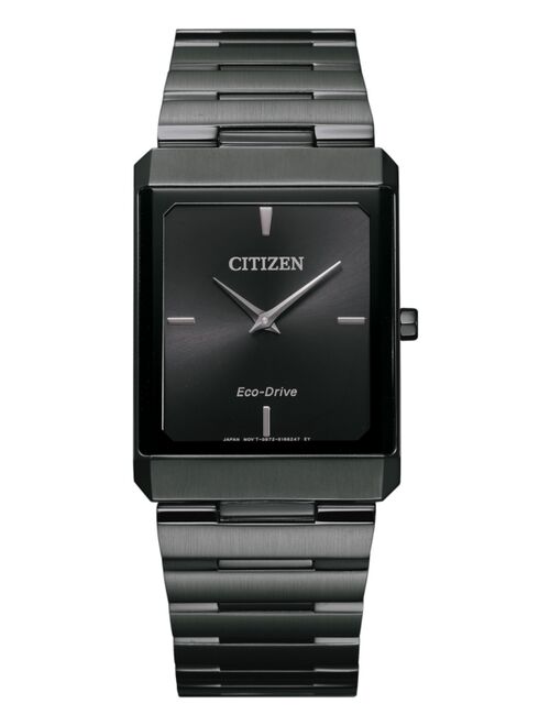 Citizen Unisex Eco-Drive Stiletto Gray Stainless Steel Bracelet Watch 28x38mm