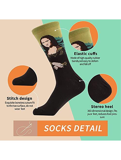 WeciBor Men's Colorful Funny Novelty Casual Combed Cotton Crew Socks Gift