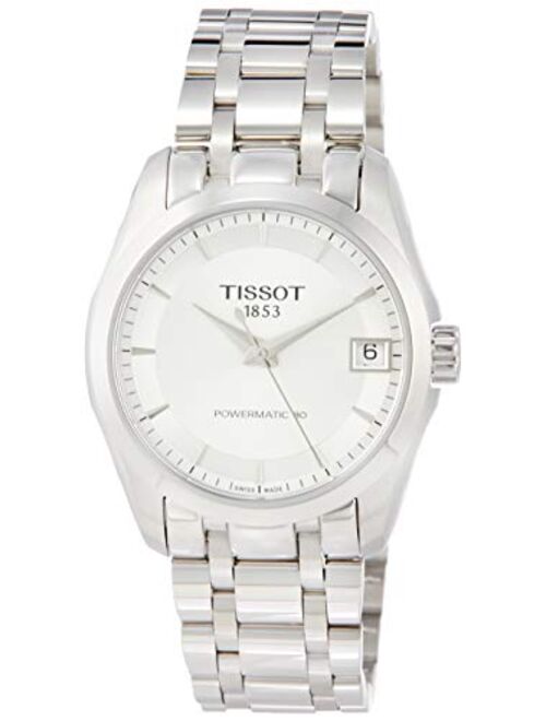 Tissot womens Couturier 316L stainless steel case Swiss automatic Watch, Grey, Stainless steel, 18 (T0352071103100)