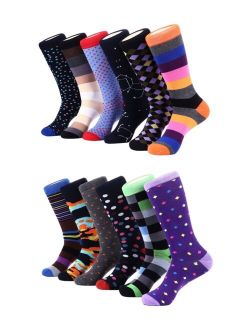 Mio Marino Men's Bold Designer Dress Socks Pack of 12