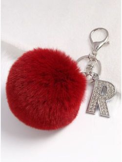 Fluffy Pom Pom Charm Keychain