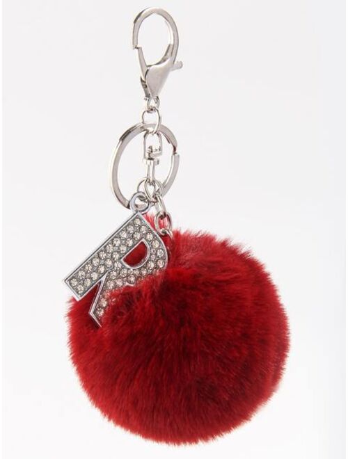 Shein Fluffy Pom Pom Charm Keychain