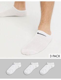 Training 3 pack invisible socks in white