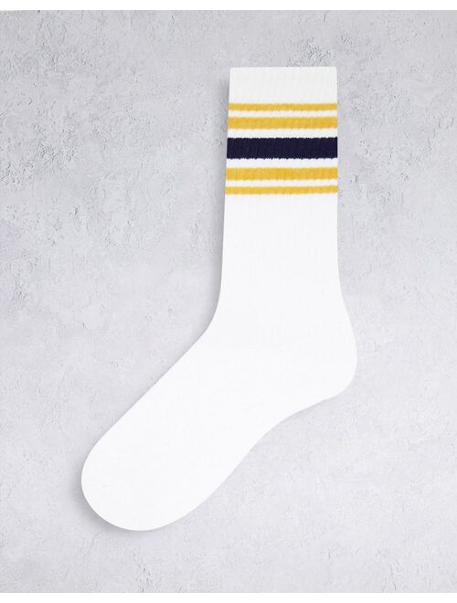 Topman tube socks with stripes in yellow