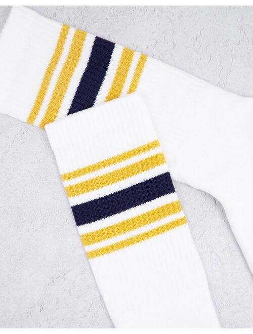 Topman tube socks with stripes in yellow