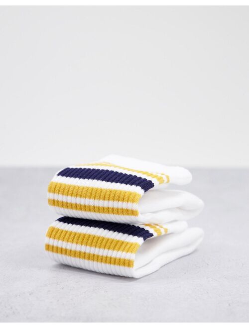 Topman tube socks with stripes in yellow