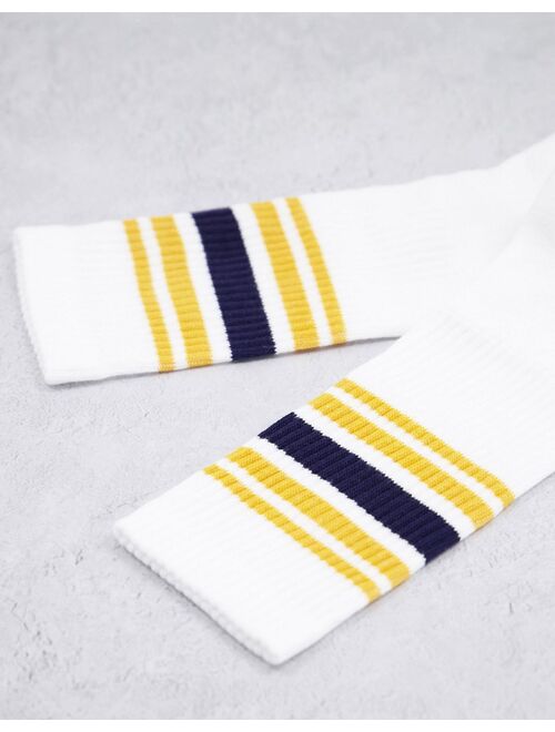 Topman tube socks with stripes in yellow