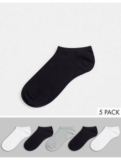 5 pack trainer socks in monochrome save