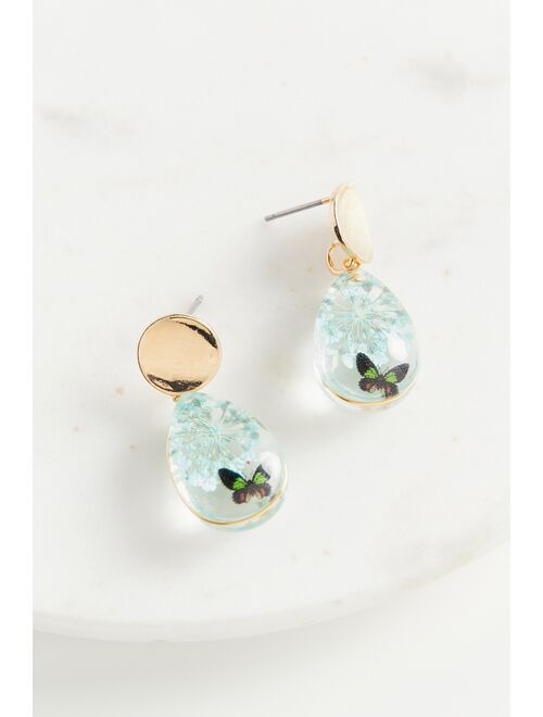 Urban outfitters Jamie Pressed Flower Charm Earring