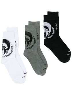 logo motif sock bundle