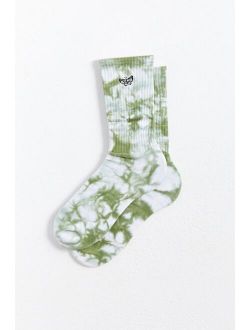 Embroidered Butterfly Tie-Dye Crew Sock