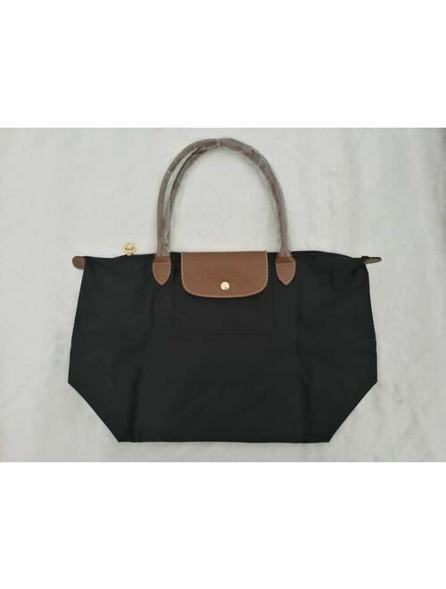 New Longchamp Le Pliage Nylon Tote Handbag Shoulder Bag Size Large Black Color