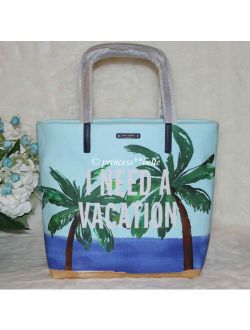 Kate Spade I Need A Vacation Beach Bag Bon Shopper Palm Tree Tote Purse Handbag
