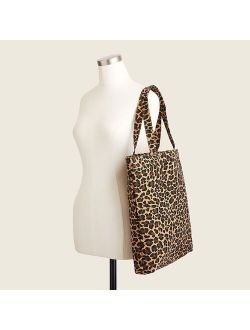 Reusable everyday canvas tote in leopard
