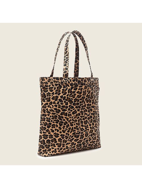 J.Crew Reusable everyday canvas tote in leopard
