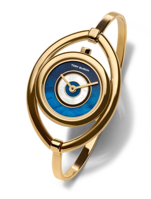 Tory Burch Women's Evil Eye Gold-Tone Stainless Steel Bangle Bracelet Watch 25mm