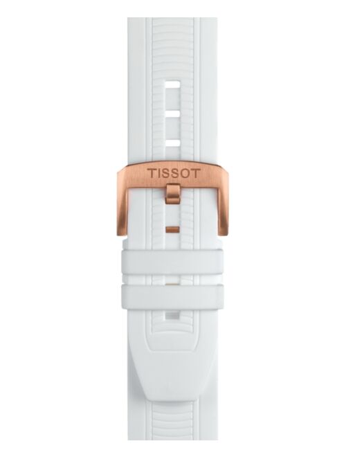 Tissot Women's Swiss Chronograph T-Race White Silicone Strap Watch 47.6mm
