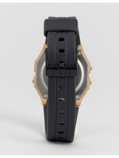 Casio F91WM-9A digital silicone strap watch in black/gold