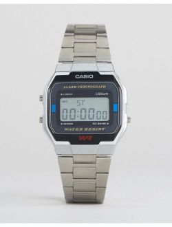 A163WA-1QES digital bracelet watch in silver