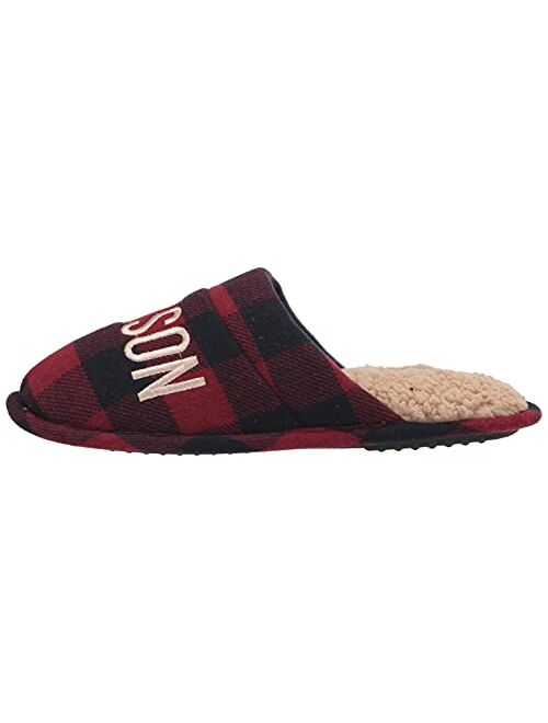 Dearfoams Men's Funny Ugly Christmas Sweater Holiday Scuff Slipper