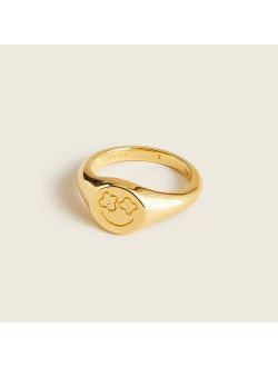 Demi-fine 14k gold-plated smiley ring