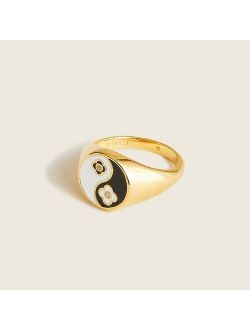Demi-fine 14k gold-plated yin-yang ring
