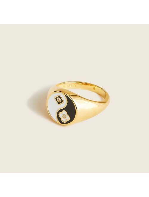 J.Crew Demi-fine 14k gold-plated yin-yang ring