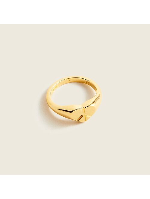 J.Crew Demi-fine 14k gold-plated peace heart ring