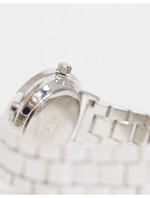 Asos Design skinny bracelet watch in silver tone