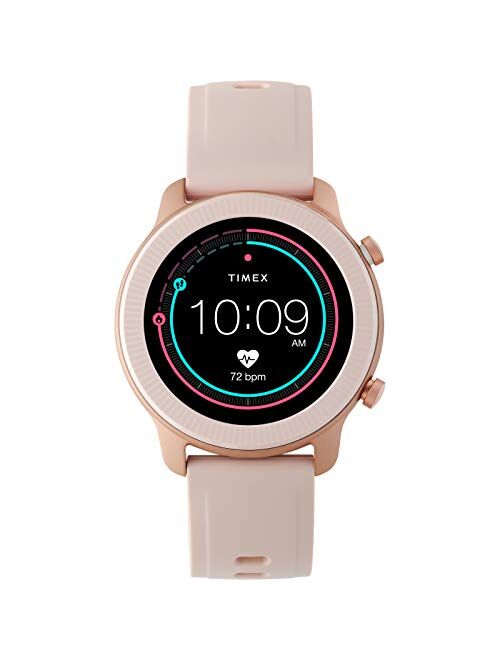Timex Metropolitan R AMOLED Smartwatch with GPS & Heart Rate 42mm – Rose Gold-Tone with Blush Silicone Strap