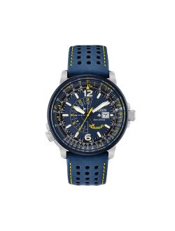 Eco-Drive Men's Blue Angels Promaster Nighthawk Pilots Leather Watch - BJ7007-02L