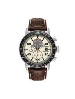 Eco-Drive Men's Brycen Leather Chronograph Watch - CA0649-06X
