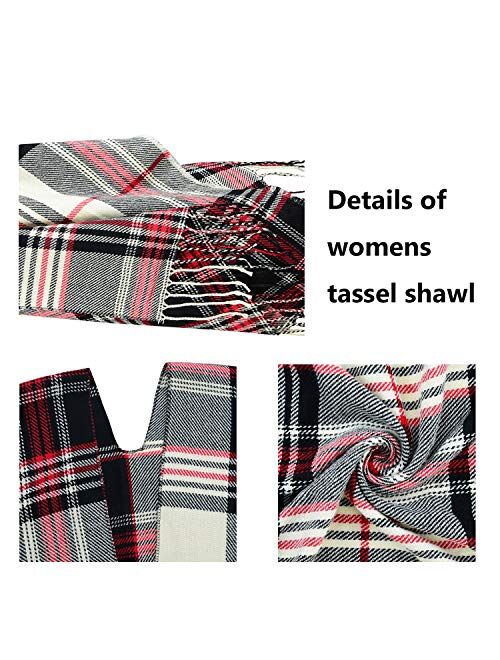 Zando Women's Warm Shawl Wrap Open Front Poncho Cape Color Block Shawls Winter Cardigan Wrap Printed Ponchos for Women 2