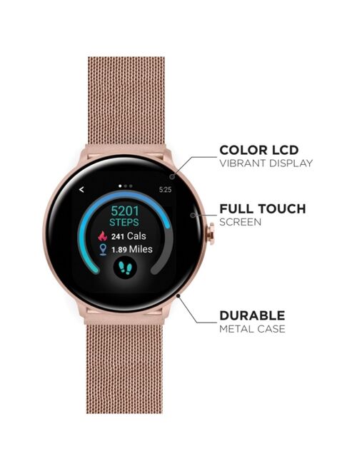 iTouch Women's Sport 3 Rose Gold-Tone Mesh Strap Fitness Tracker Smartwatch, 45mm