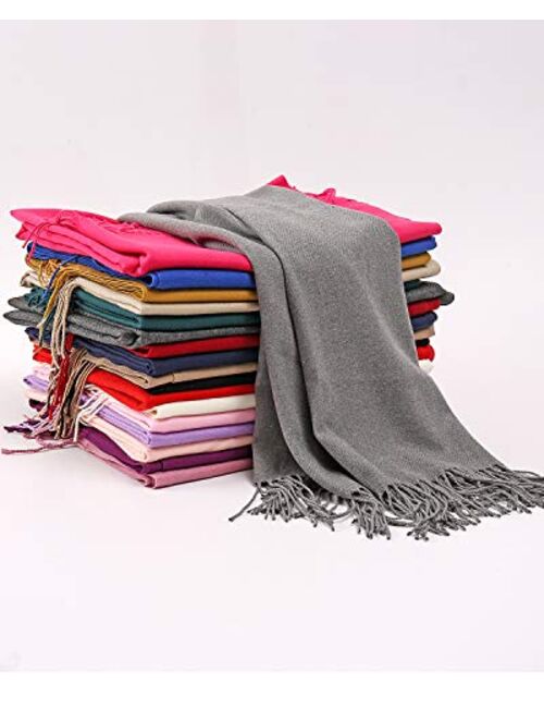 RIIQIICHY Women's Scarf Pashmina Shawls and Wraps for Evening Dress Bridesmaid Wedding Bridal Winter Warm Long Large Scarves
