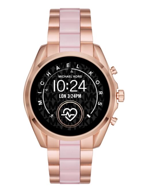 Michael Kors Access Gen 5 Bradshaw Rose Gold-Tone Stainless Steel & Blush Acetate Bracelet Touchscreen Smart Watch 44mm