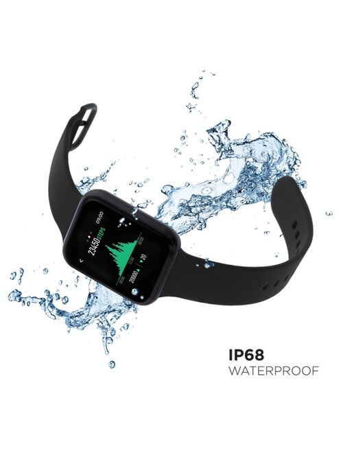 iTouch Air 3 Unisex Touchscreen Smartwatch Fitness Tracker: Black Case with Black Strap 40mm