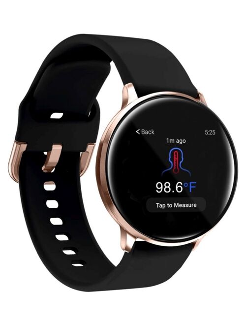iTouch Sport 3 Unisex Touchscreen Smartwatch: Rose Gold Case with Black Silicone Strap 45mm