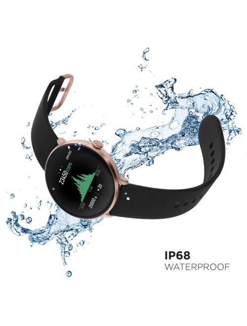 iTouch Sport 3 Unisex Touchscreen Smartwatch: Rose Gold Case with Black Silicone Strap 45mm