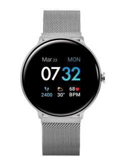 Sport 3 Unisex Touchscreen Smartwatch: Silver Case with Silver Mesh Strap 45mm