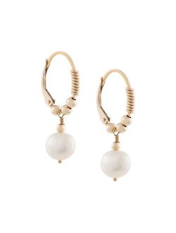 little pearl hoop earrings