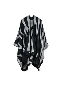 Bakerdani Women's Winter Wrap Blanket Poncho Cape Shawl Cardigans