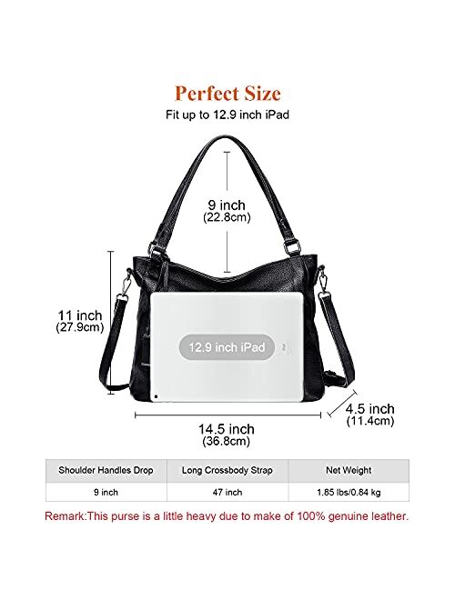 Soft Leather Handbags for Women Shoulder Hobo Bag Large Tote Crossbody Bag By OVER EARTH