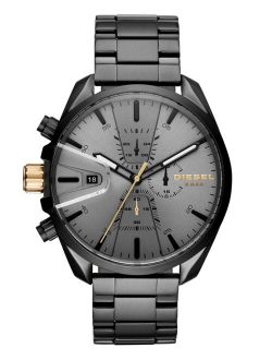 Men's Chronograph MS9 Chrono Black Stainless Steel Bracelet Watch 47mm