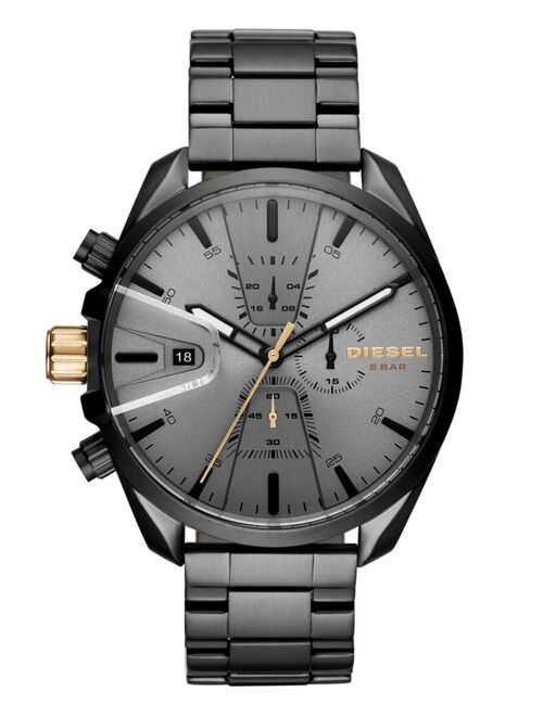 Diesel Men's Chronograph MS9 Chrono Black Stainless Steel Bracelet Watch 47mm