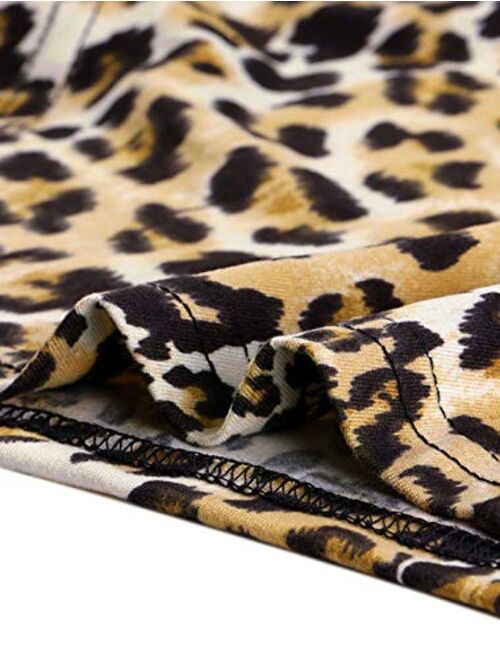 Allegra K Women's Long Sleeves Open Front Leopard Prints Cardigan