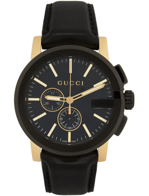 Gucci Black & Gold G-Chrono Analog Watch