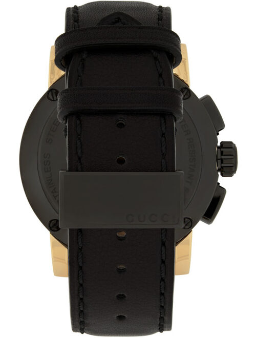 Gucci Black & Gold G-Chrono Analog Watch